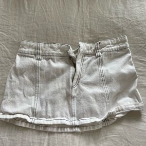 White Mini Denim Skirt